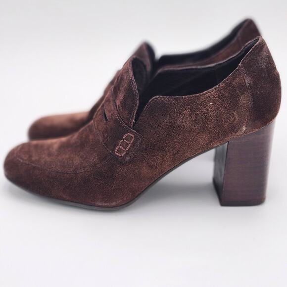 Born Tyndall Penny Loafer Womens Suede Heel Brown Size 7.5 S0042 - Picture 2 of 8